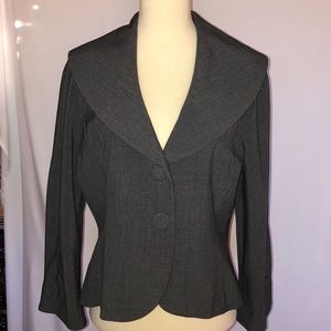 Larry Levine Gray Stretch Crop Blazer Jacket - Size 8